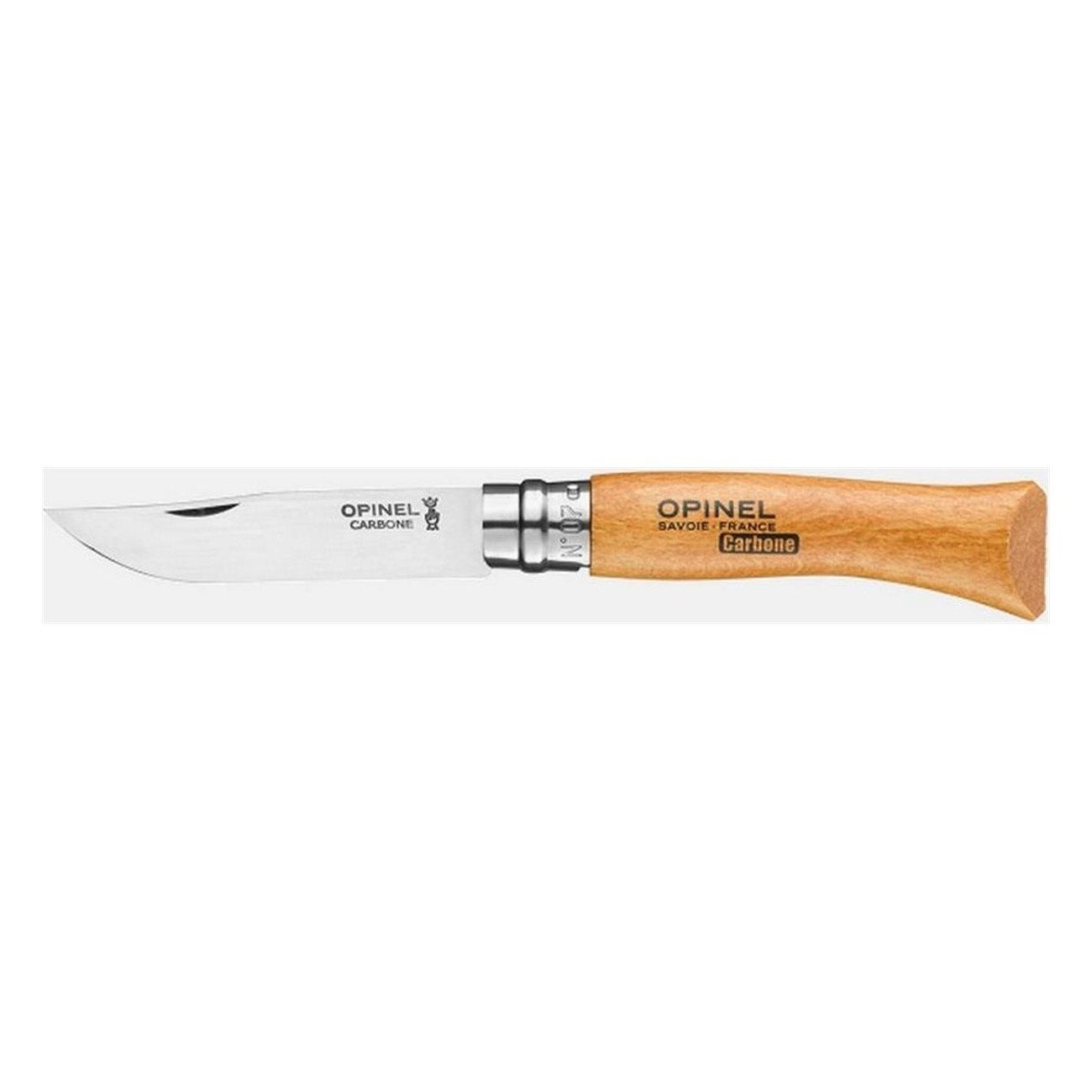 3123841130709 - Opinel Viroblock N7 Carbonmesser mit Sicherheitsring und Buchenholzgriff