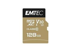 3126170155399 - MicroSD Card 128GB sdxc CL10 V30 Pro + Adapter (ECMSDM128GXC10SP) - Emtec