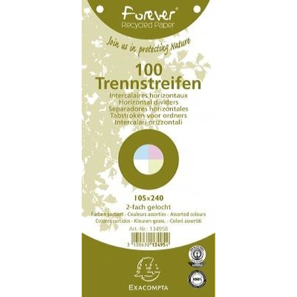 3130630134954 - Trennstreifen 105x24cm 180g qm Karton RC farbig sortiert VE