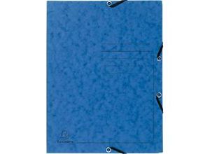 3130630554028 - Sammelmappe DIN A4 mit Gummizug 3 Klappen beschriftbar Colorspan-Karton 355 g m² blau