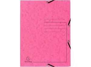 3130630554073 - Sammelmappe DIN A4 mit Gummizug 3 Klappen beschriftbar Colorspan-Karton 355 g m² rosa