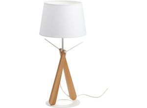 3131130364681 - Lampe ZAZOU LT Blanc - Naturholz und Sperrholz