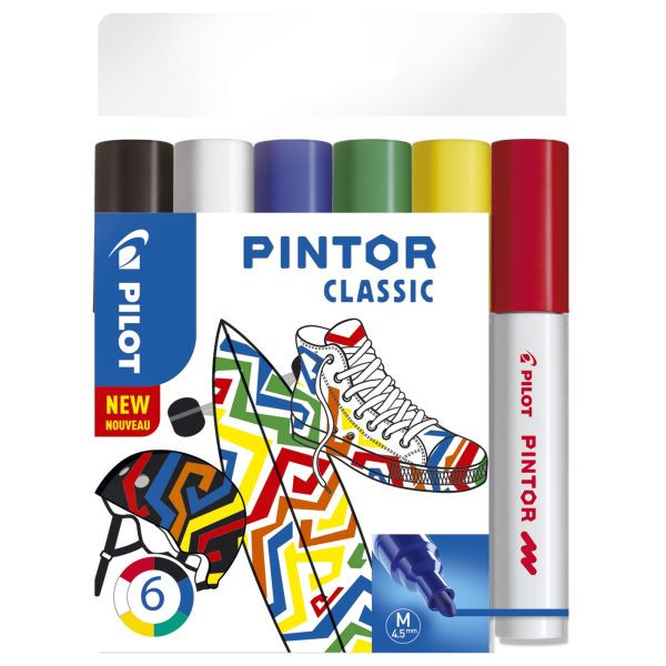 3131910517412 - PILOT PINTOR Classic Kreativmarker farbsortiert 40 - 120 mm 6 St