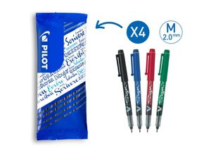 3131910538882 - Pilot - V-Sign Fineliner Marker Pen - Medium - Black Blue Red Green - Pack of 4