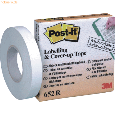 3134375201964 - Korrekturband 84 mm ® 84 mm x 177 m (b x l) wieder ablösbar weiß - Post-it