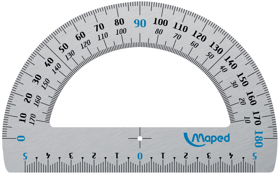 3154141292002 - Halbkreis-Winkelmesser 180 Grad aus Aluminium 120 mm