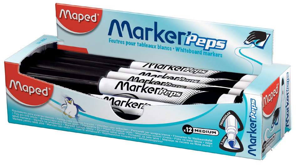 3154147418314 - Whiteboard-Marker MarkerPeps schwarz 12er Display