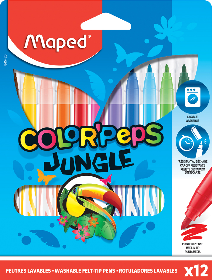 3154148454205 - Filzstift ColorPeps Jungle 28mm farbig sortiert VE=12 Stück Bl