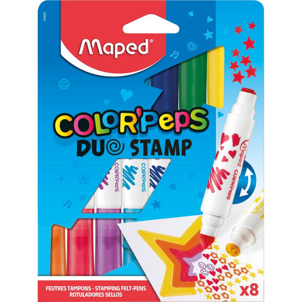 3154148468080 - COLORPEPS Duo Stamp Filzstifte farbsortiert 3154148468080 M846808 8 Stück