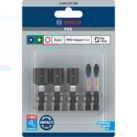 3165140851404 - Professional 5tlg Schrauberbit und Steckschlüssel Set (Impact Control pz ph Bits - Länge 50mm Pick and Click Zubehör Schlagschrauber
