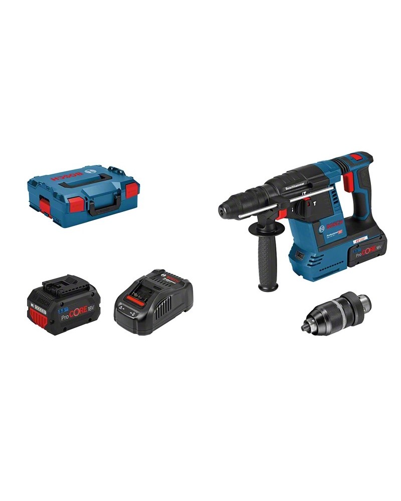 3165140956468 - AKTION BOSCH Professional GBH 18V-26 F Akku-Bohrhammer-Set 180 V mit 2 Akkus + GRATIS Bosch-Prämie mit Prämie nach Registrierung