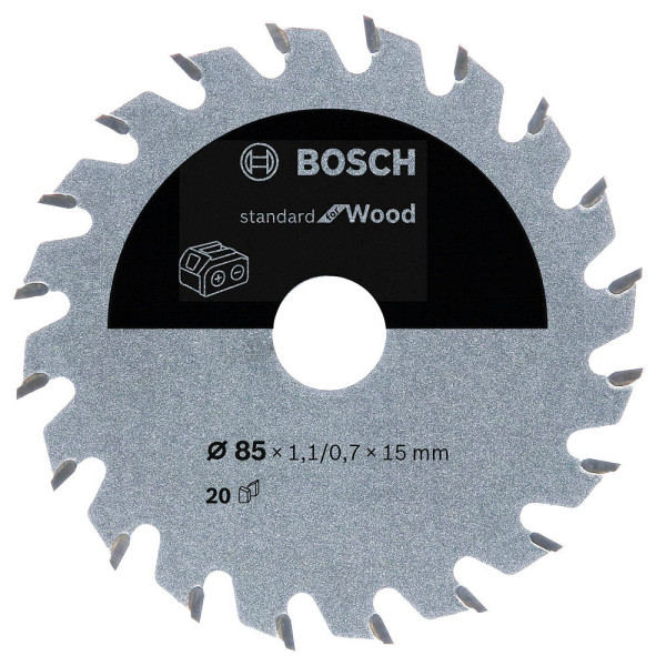 3165140958134 - Professional kreissägeblatt standard for wood (holz 85 x 15 x 11 mm 20 zähne zubehör akku kreissäge) - Bosch