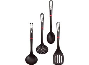 3168430240223 - Kochbesteck-Set TEFAL Ingenio Kochbesteck-Sets rot (schwarz rot edelstahlfarben) Kochbesteck-Set Kochbesteck-Sets Küchenhelfer-Sets PassierlöffelKochlöffelPfannenwenderSchöpfkelle spülmaschinenfest