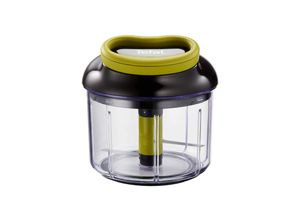 3168430275591 - Gemüsehacker TEFAL Ingenio Zerkleinerer Zerkleinerer grün (schwarz grün transparent) Zwiebelhacker 900ml Edelstahlklingen rutschfest Soft-Touch-Griff SchwarzGrün