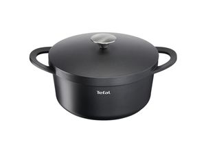 3168430291652 - Schmortopf TEFAL Trattoria Töpfe Gr 667 l + Ø 28 cm schwarz Schmortöpfe Topf Aluguss Antihaftversiegelung mit Deckel alle Herdarten Induktion