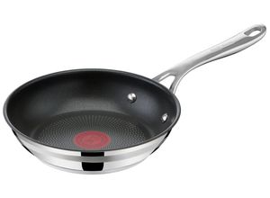 3168430318786 - Bratpfanne TEFAL Jamie Oliver Cook Smart Pfannen Gr Ø 24 cm + Höhe 5 cm silberfarben (edelstahlfarben) Bratpfannen EdelstahlAntihaftversiegelungThermo-Signalalle HerdartenInduktion