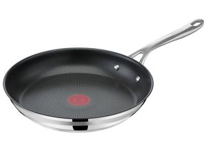 3168430318793 - Bratpfanne TEFAL Jamie Oliver Cook Smart Pfannen Gr Ø 28 cm + Höhe 45 cm silberfarben (edelstahlfarben) Bratpfannen EdelstahlAntihaftversiegelungThermo-Signalalle HerdartenInduktion