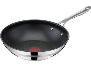 3168430323766 - Wok TEFAL Jamie Oliver E31019 Cook Smart Pfannen Gr Ø 28 cm + Höhe 115 cm grau (edelstahl) Woks Antihaftversiegelung Thermo-Signal Induktion Ø 28 cm