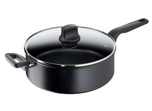 3168430330788 - Schmorpfanne TEFAL Hard Titanium Pro G28937 Pfannen Gr Ø 28 cm + Höhe 95 cm schwarz Schmorpfannen Induktionspfanne Temperaturanzeiger Made In France Glasdeckel28 cm