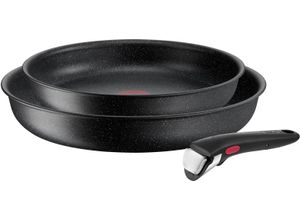3168430338371 - Pfannen-Set TEFAL Ingenio Black Stone Pfannen Gr Ø 28 cm schwarz Pfannensets Antihaft abnehmbarer Griff Thermo-Signal alle Herdarten Induktion