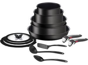 3168430340749 - Topf-Set TEFAL Ingenio Unlimited On Pfannen und Töpfe induktionsgeeignet Antihaft Gr + Höhe 25 cm schwarz Thermo-Signal abnehmbarer Griff für alle Herdarten geeignet