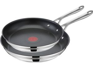 3168430357280 - Pfannen-Set TEFAL Jamie Oliver Cook Smart Pfannen Gr Ø 28 cm schwarz (edelstahl schwarz) Pfannensets Antihaftversiegelung Induktion Thermo-Signal spülmaschinenfest