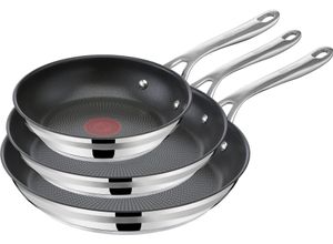 3168430357297 - Pfannen-Set TEFAL Jamie Oliver Cook Smart Pfannen Gr Ø 28 cm schwarz (edelstahl schwarz) Pfannensets Antihaftversiegelung Induktion Thermo-Signal spülmaschinenfest