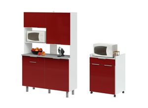 3170720618421 - Buffet Set Urban 3 Hochglanz-Rot