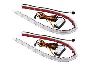 3181228671498 - Coocheer - 14 Lichter 2er-Pack Kristallaugenlampe LED-Tagfahrlicht Blinkerlicht 12-V-LED-Wasserlauflicht mit zweifarbigem Auto-Tagfahrlicht