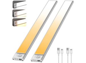 3181228687505 - Coocheer - 30 cm LED-Kleiderschrankleuchte mit Bewegungserkennung kabelloses wiederaufladbares USB-LED-Licht 3 Beleuchtungsmodi Nachtlicht