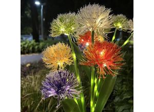 3181228688670 - LED-Solarleuchte mehrfarbiges Solarlicht in Löwenzahnform wasserdichte Solarleuchte für Garten Terrasse Terrasse Party (2 Stück)