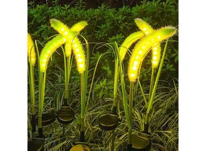 3181228689530 - Solar-Garten-Reed-Lichtleiste IP65 wasserdicht geeignet für Rasen Auffahrt Terrasse Balkon Landschaftsdekoration (6 9 LED-Packung)