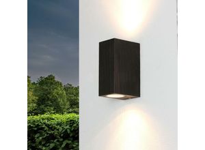 3189062042382 - Außenleuchte Wand klein H155 cm Aluminium Glas IP44 Balkon Garten Up Down 2x GU10 Outdoor Wandlampe