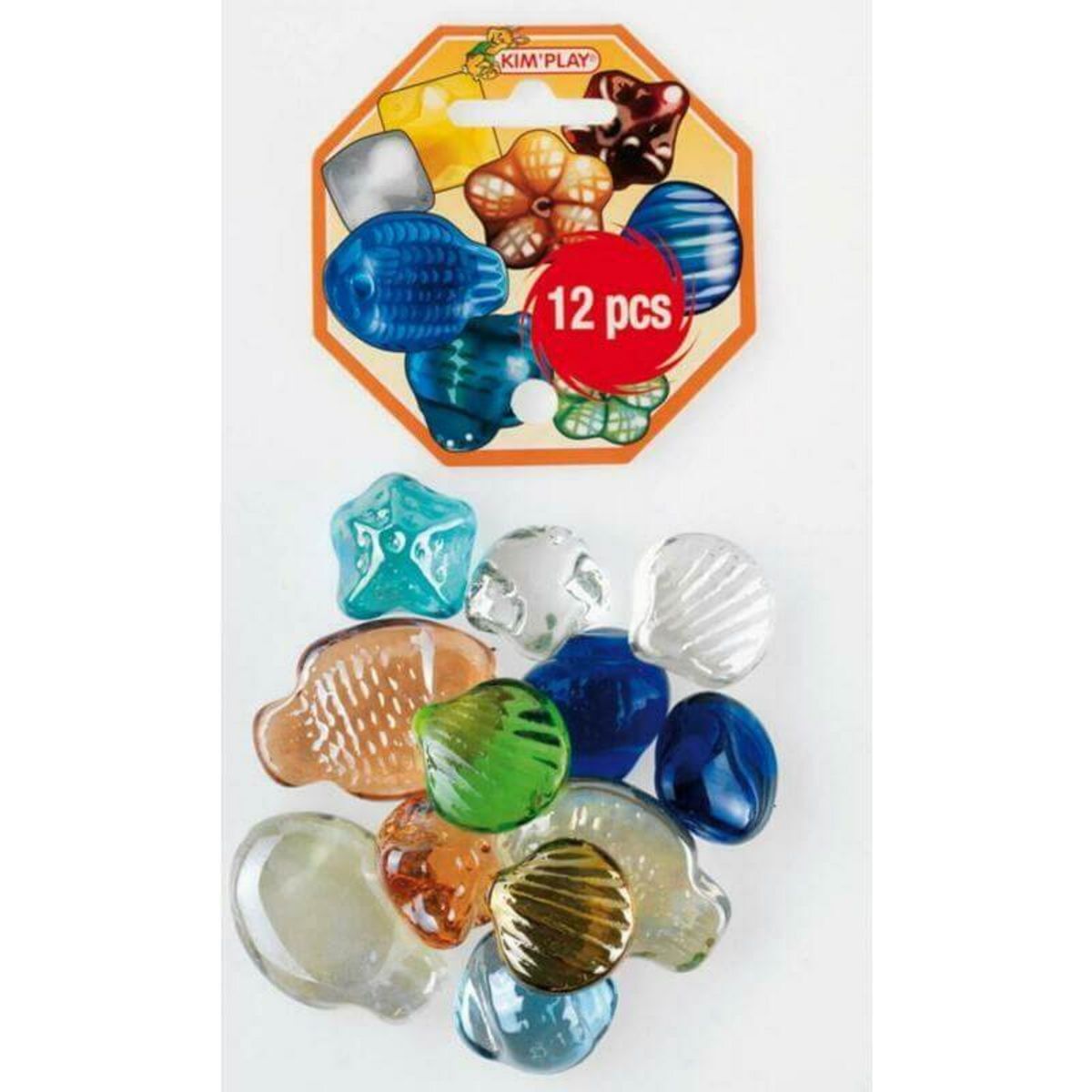 3225435000075 - Set aus 12 Kieselsteinen sortiert KimPlay