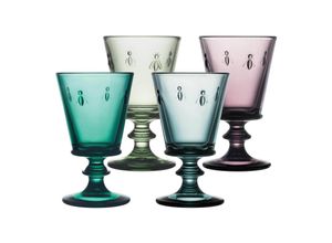 3232870276736 - Bee wine glasses different colors - Set of 4