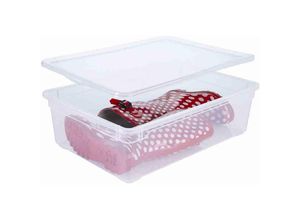 3234530003355 - Rotho CLEAR Clearbox mit QR-Code Aufbewahrungsbox transparent Ordnungsbox mit Deckel Füllmenge 22 Liter Maße (L x B x H) 550 x 375 x 160 mm