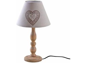 3238920787504 - Aubry Gaspard - Stehlampe aus Holz und mit Herz Motiv gedruckter Baumwolle