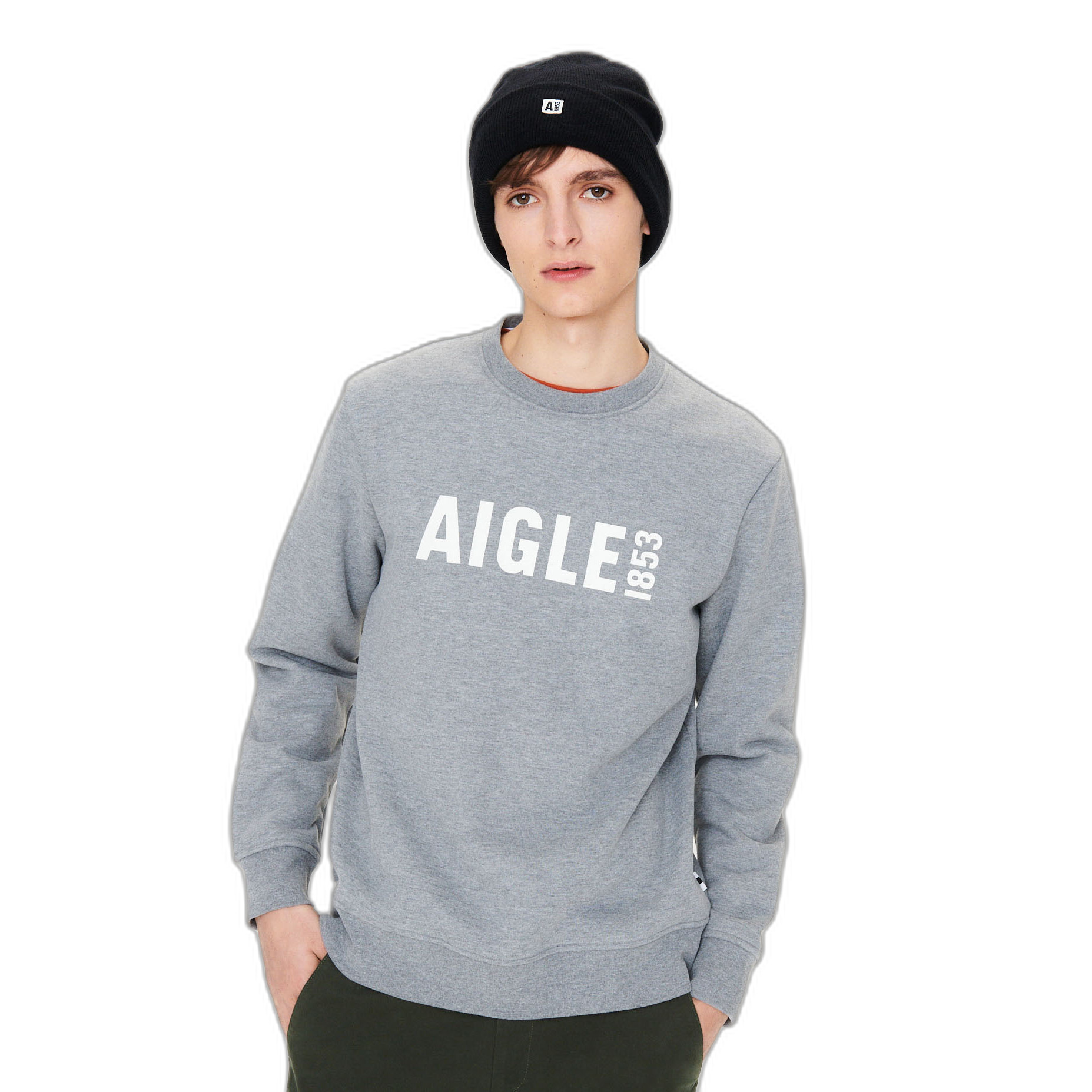 3246578813070 - Aufgerautes Sweatshirt mit bedrucktem Rundhalsausschnitt Aigle