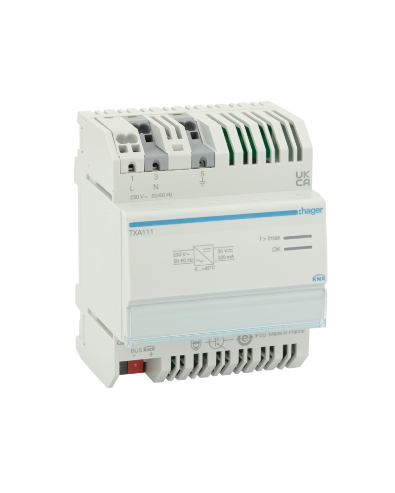 3250616049451 - Spannungsversorgung knx 4TE 320mA led Bussystem knx mit LED-Anzeige TXA111 - Hager 3250616049451 - Spannungsversorgung knx 4TE 320mA led Bussystem knx mit LED-Anzeige TXA111 - Hager