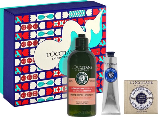 3253582010531 - LOccitane Must-Haves Xmas 23 = Intensiv-Repair Shampoo 300 ml + Shea Handcreme 75 ml + Shea Milch Seife 50 g 3 Artikel im Set