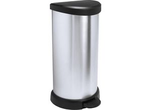 3253922150002 - CURVER Abfalleimer DECO Bin METALLIC´S 40 Liter Mülleimer in Metall-Optik Farbe schwarz   silber metallic