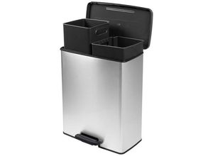 3253924839974 - Curver Deco bin slim 254619 Mülleimer 52 l (B x H x T) 486 x 615 x 284 mm Silber Schwarz 1 St