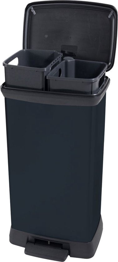 3253924851419 - Duo Decobin Bin - 23L+23L - Rechteckig - Schwarz