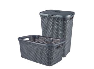 3253928506032 - STYLE Wäschebox 60L + Wäschekorb 45L anthrazit