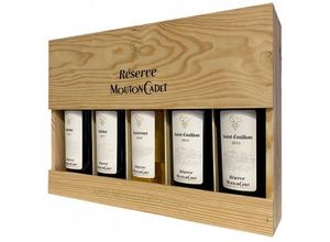 3262156116623 - 5 Flaschen Set - Mouton Cadet Réserve - Baron Philippe de Rothschild - in Original Holzkiste