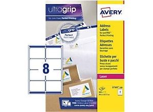 3266550260081 - AVERY Zweckform Abziehhilfe QuickPEELultragrip Versandetiketten L7165-100 Selbsthaftend DIN A4 Weiß 991 x 677 mm 100 Blatt à 8 Etiketten