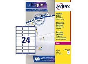 3266550260241 - AVERY Zweckform Abziehhilfe QuickPEELultragrip Adressetiketten L7159-100 Selbsthaftend DIN A4 Weiß 635 x 339 mm 100 Blatt à 24 Etiketten