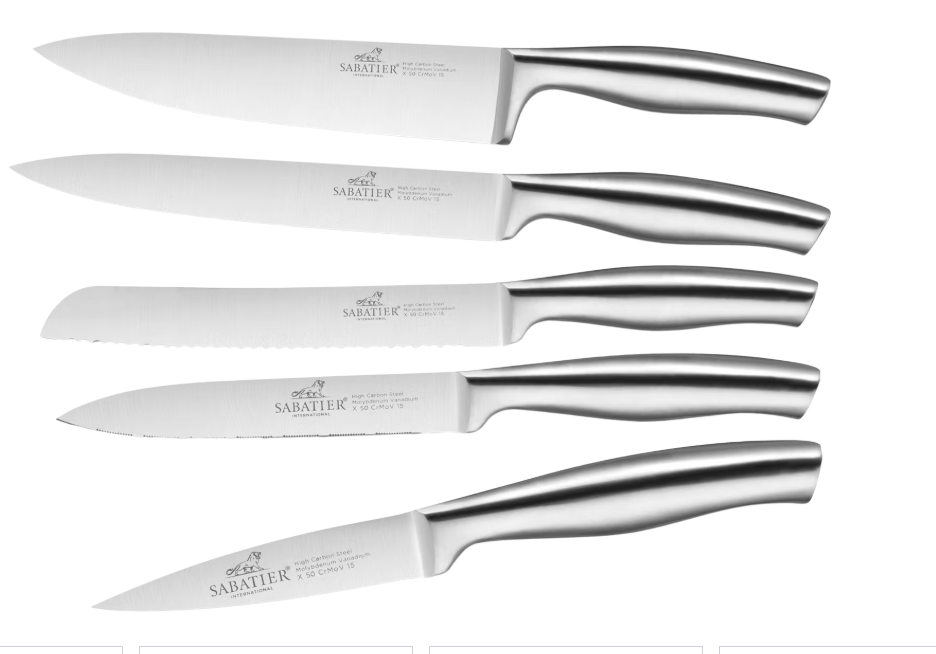 3269417863821 - Collection Messerset - 5-teilig - rostfreier Stahl Schwarzer Griff - Messer von 12 bis 20 cm