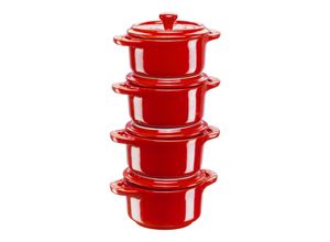 3272340049958 - Ceramique Cocotte Set 4-tlg rund Kirsch-Rot Keramik 3272340049958 - Ceramique Cocotte Set 4-tlg rund Kirsch-Rot Keramik