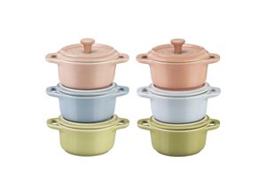 3272340059643 - Ceramique Cocotte Set Macaron 6-tlg rund gemischte Farben Keramik